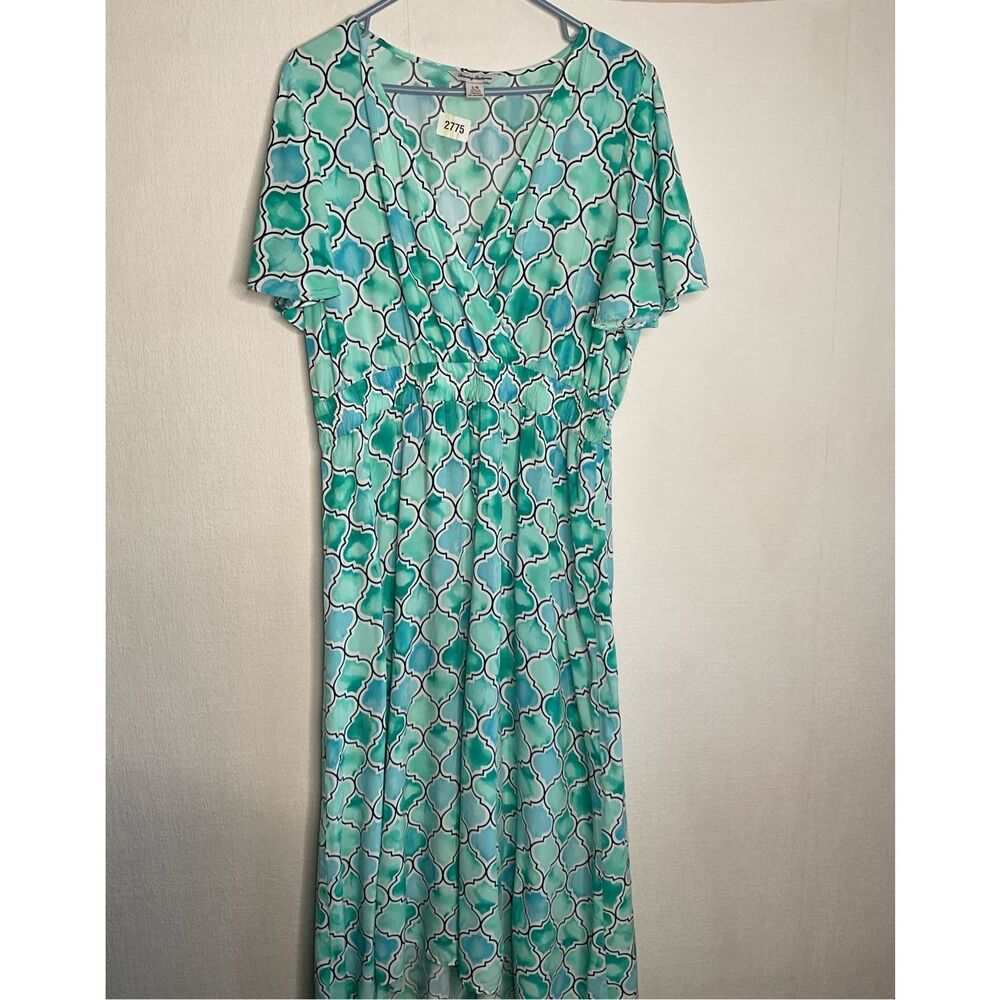 Tommy Bahama Dress Women's Size Large Hi Low Mumbai Medallion Maxi Coastal Artsy - Picture 7 of 12